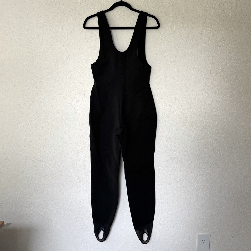 Obermeyer Vtg Black Overall Bib Snow Suit Sz 8 LONG Stirrup Wool Blend One Piece - Picture 5 of 12